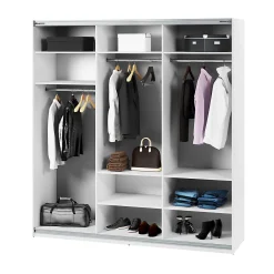 کمد لباس 3 درب سفید سایز 235*220*71کد 8760