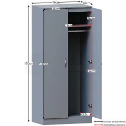 کمد دو درب نوک مدادی مدرن سایز 170*76*47 کد 9070 5 کمد دو درب نوک مدادی مدرن سایز 170*76*47 کد 9070