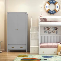 کمد لباس مشکی سفید سایز 190*73*73 کد 8916