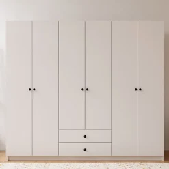 کمد لباس 6 درب بزرگ با 2 کشو سایز 180*180*45 کد 9094