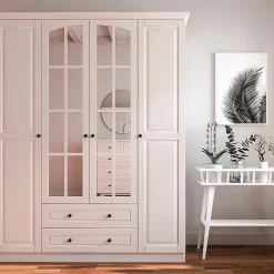 کمد لباس 4 درب و دو دراور آینه وسط سایز 184*140*52 کد 8957 4 کمد لباس 4 درب و دو دراور آینه وسط سایز 184*140*52 کد 8957