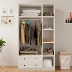 کمد لباس 3 درب و دو کشو با آینه وسط سایز 184*105*52 کد 9002 5 کمد لباس 3 درب و دو کشو با آینه وسط سایز 184*105*52 کد 9002