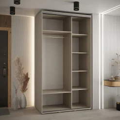 کمد لباس 2 درب کشویی آینه دار کد 8869 5 کمد لباس 2 درب کشویی آینه دار سایز 235*150*60 کد 8869