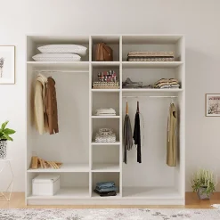 کمد لباس 5 درب سفید سایز 210*175*52 کد 9080