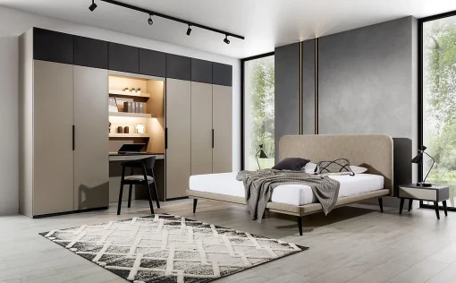 کمد لباس تک درب طوسی مدرن 240*50*60  کد 8769 - Image 3