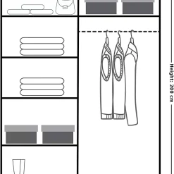 کمد لباس دو درب کشویی سفید سایز 180*200*62 کد 9093 5 کمد لباس دو درب کشویی سفید سایز 180*200*62 کد 9093