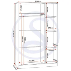 کمد لباس سفید 3 درب سایز 119*187*53