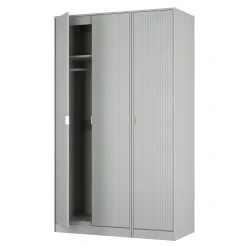 کمد لباس طرح دار سه درب طوسی سایز 110*196*53کد 8928