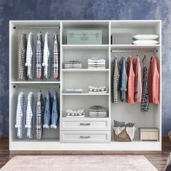 کمد لباس 6 درب و دو دراور آینه وسط سایز 210*184*52 کد 8952