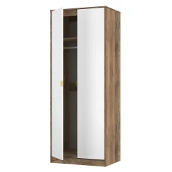 کمد لباس دو درب سفید سایز 197*74*53 کد 8992