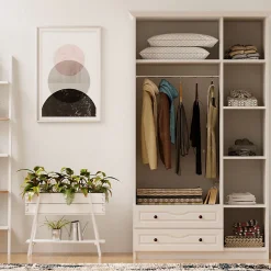 کمد لباس 3 درب با آینه 2 کشو سایز 210*105*52 کد 8995 4 کمد لباس 3 درب با آینه 2 کشو سایز 210*105*52 کد 8995