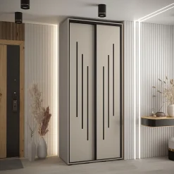 کمد لباس دو درب کشویی طوسی مدرن سایز 235*110*60 کد 8811 4 fanoosdesign closet 6 18 | فانوس دیزاین تولید کننده انواع درب اتاق ، ضد سرقت، درب ورودی و ضد آل