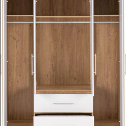 کمد لباس 4 درب و دو کشو سفید رنگ سایز179*148*62 کد 9104