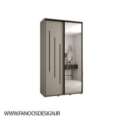 کمد درب کشویی طوسی سایز 235*140*60 کد 8816