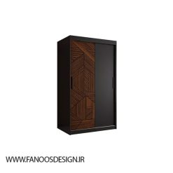 کمد لباس 2 درب کشویی مشکی قهوه ای کد 8824