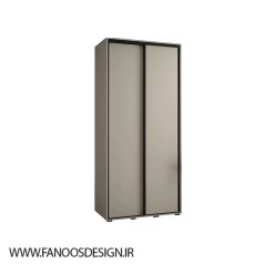 کمد لباس 2 درب کشویی طوسی با آینه کد 8777