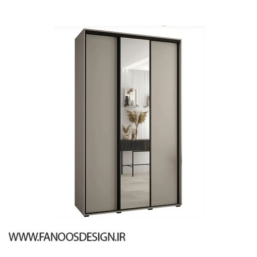 کمد لباس 3 درب کشویی آینه ای سایز 235*150*60کد 8864