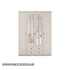 کمد لباس 4 درب و دو کشو سفید سایز 184*140*52کد 8959