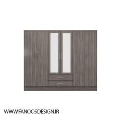 سبد خرید 2 کمد لباس 6درب دو کشو قهوه ای سوخته سایز 230*182*52 کد 8921