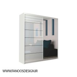 کمد لباس دو درب کشویی سفید سایز 180*200*62 کد 9093