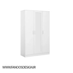 کمد لباس سفید 3 درب سایز 119*187*53 کد 9112