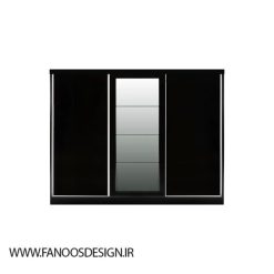 کمد لباس مشکی دو درب ریلی سایز 242*194*62 کد 8923