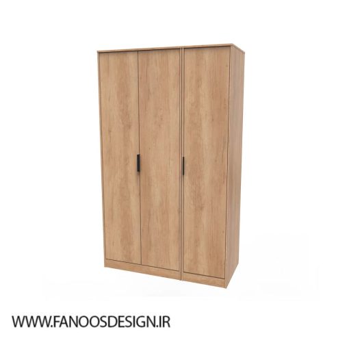 کمد لباس MDF سه درب قهوه ای سایز 197*111*53 کد 9089 - Image 3