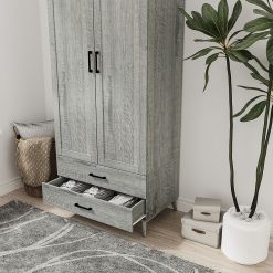 کمد لباس دو درب و دو کشو سایز 180*75*46 کد 9004 35 کمد لباس دو درب و دو کشو سایز 180*75*46 کد 9004