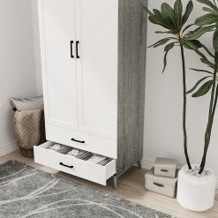 کمد لباس دو درب و دو کشو سایز 180*75*46 کد 9004 30 کمد لباس دو درب و دو کشو سایز 180*75*46 کد 9004