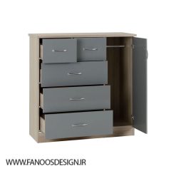 کمد لباس 5 کشویی و 1 درب نوک مدادی سایز 117*115*46 کد 9005 4 fanoosdesign.clozet2 10 4 | فانوس دیزاین تولید کننده انواع درب اتاق ، ضد سرقت، درب ورودی و ضد آل