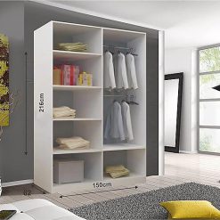 کمد لباس شیک درب کشویی سایز 150*216*62 کد 9047 4 کمد لباس شیک درب کشویی سایز 150*216*62 کد 9047