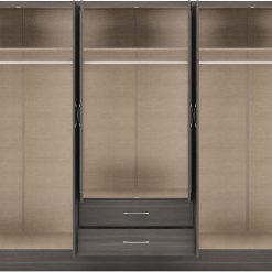 کمد لباس 6درب دو کشو قهوه ای سوخته سایز 230*182*52 کد 8921