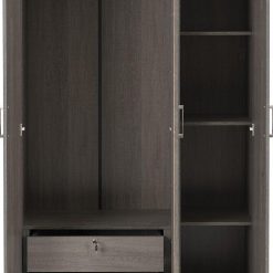 کمد لباس 2 درب لولایی قهوه ای سوخته سایز 187*120*53 کد 8947