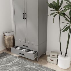 کمد لباس دو درب و دو کشو سایز 180*75*46 کد 9004 26 کمد لباس دو درب و دو کشو سایز 180*75*46 کد 9004