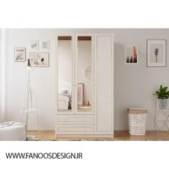 کمد لباس 3 درب و 2 دراور وسط آینه سایز 210*105*52 کد 1183 4 fanoosdesign.ir clozet 1 2 | فانوس دیزاین تولید کننده انواع درب اتاق ، ضد سرقت، درب ورودی و ضد آل