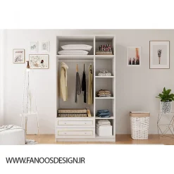 کمد لباس 3 درب و 2 دراور وسط آینه سایز 210*105*52 کد 1183 5 کمد لباس 3 درب و 2 دراور وسط آینه سایز 210*105*52 کد 1183