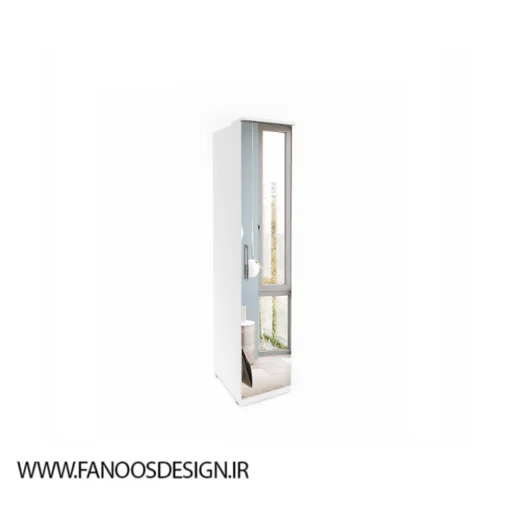 کمد لباس درب لولایی 1 درب آینه ای سایز 217*45*63 کد 1185