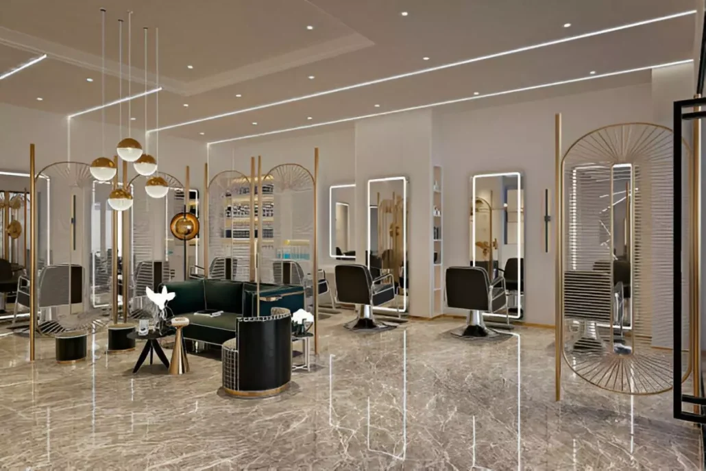 طراحی و اجرای دکوراسیون آرایشگاه 37 Art deco style decoration of the barber shop