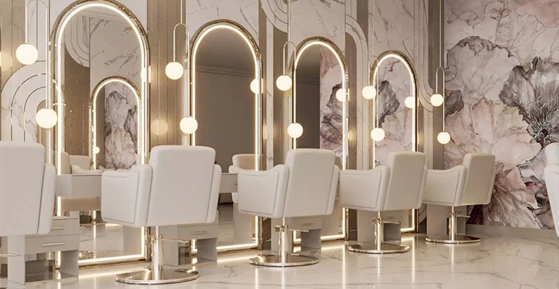 طراحی و اجرای دکوراسیون سالن آرایشی 33 Classic style decoration of the beauty salon