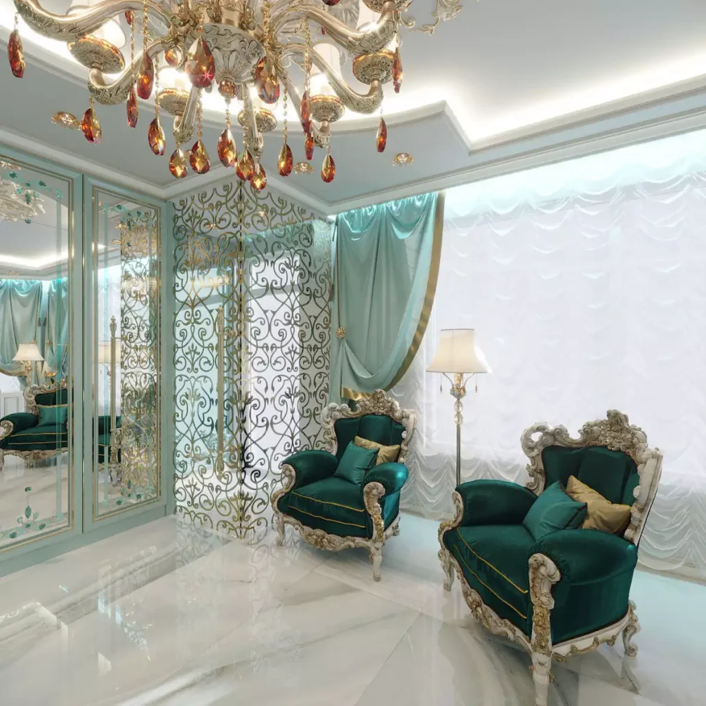 طراحی و اجرای دکوراسیون آرایشگاه 25 Design and implementation of classic barber shop decoration