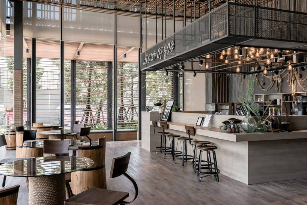 طراحی و اجرای دکوراسیون کافی شاپ 44 Furniture in Scandinavian coffee shop decoration