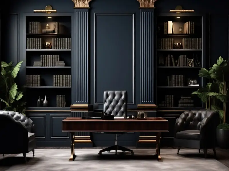 طراحی و اجرای دکوراسیون اتاق منشی 49 Furniture in the classic decoration of the secretary's room