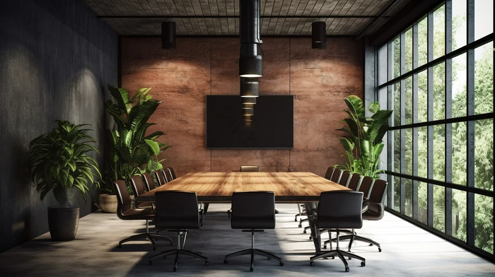 طراحی و اجرای دکوراسیون اتاق کنفرانس 65 Furniture in the industrial decoration of the conference room