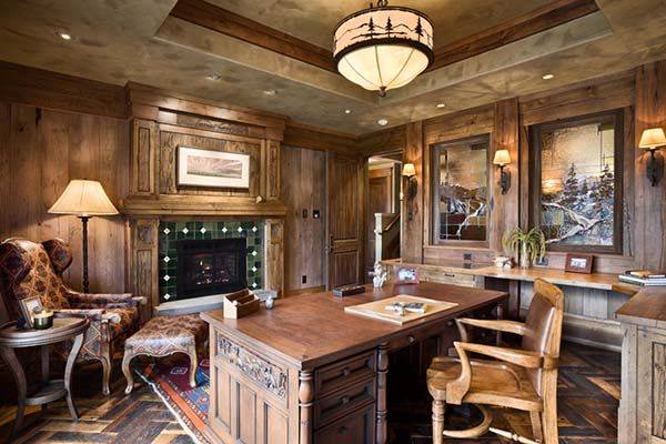 طراحی و اجرای دکوراسیون اتاق انتظار 51 Furniture in the rustic decoration of the waiting room