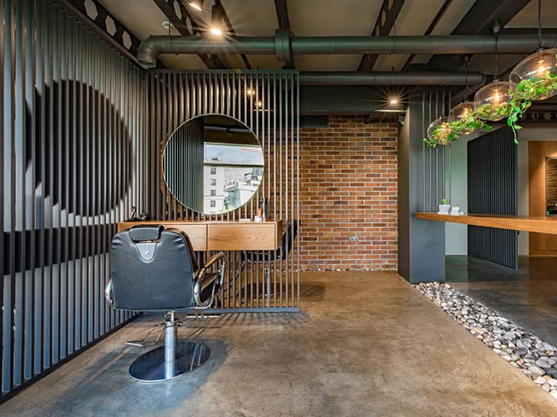طراحی و اجرای دکوراسیون آرایشگاه 30 Industrial style decoration of hair salon