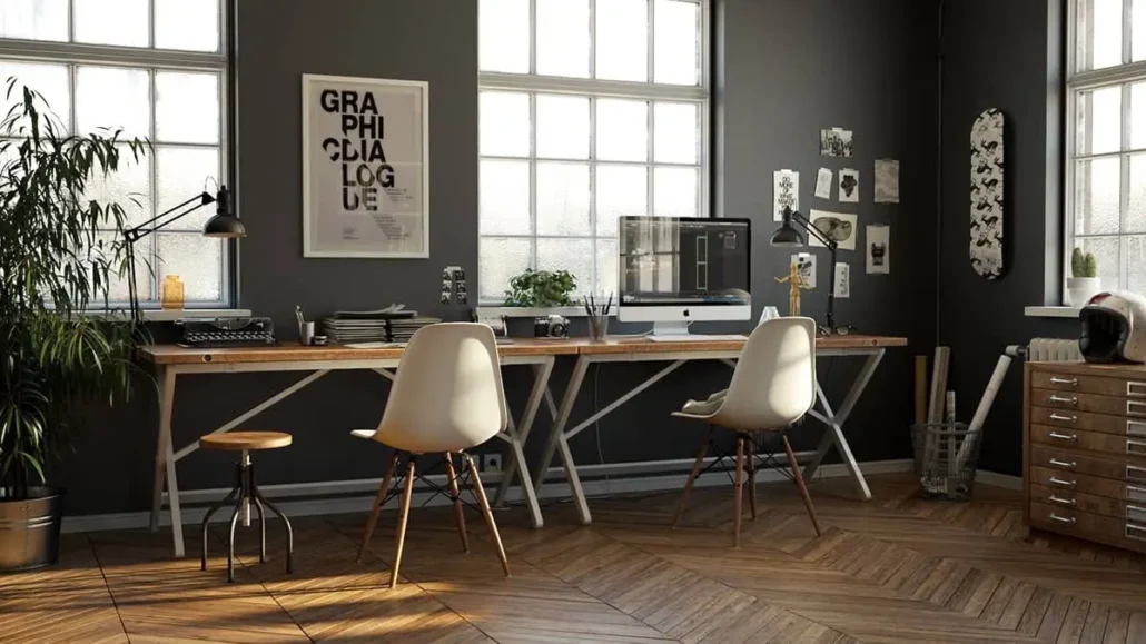 طراحی و اجرای دکوراسیون اتاق مدیریت 67 Office Scandinavian style decoration
