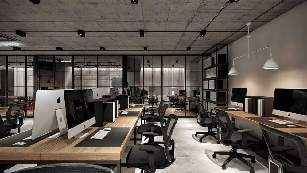 طراحی و اجرای دکوراسیون اتاق مدیریت 59 Office industrial style decoration