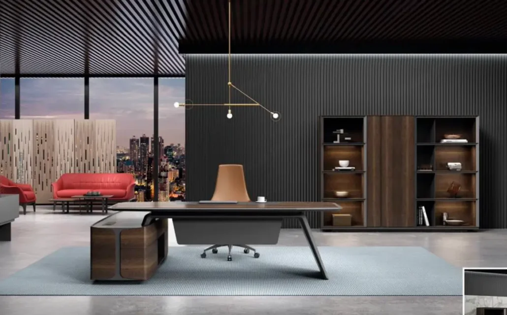 طراحی و اجرای دکوراسیون اتاق مدیریت 13 The desk in the modern decoration of the management room