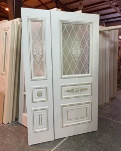 درب چوبی شیشخ خور لوکش یک و نیم لنگه