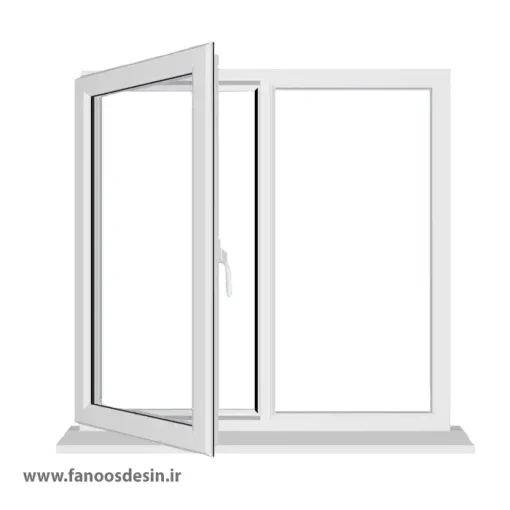 پنجره UPVC دوجداره تک حالته متر مربع